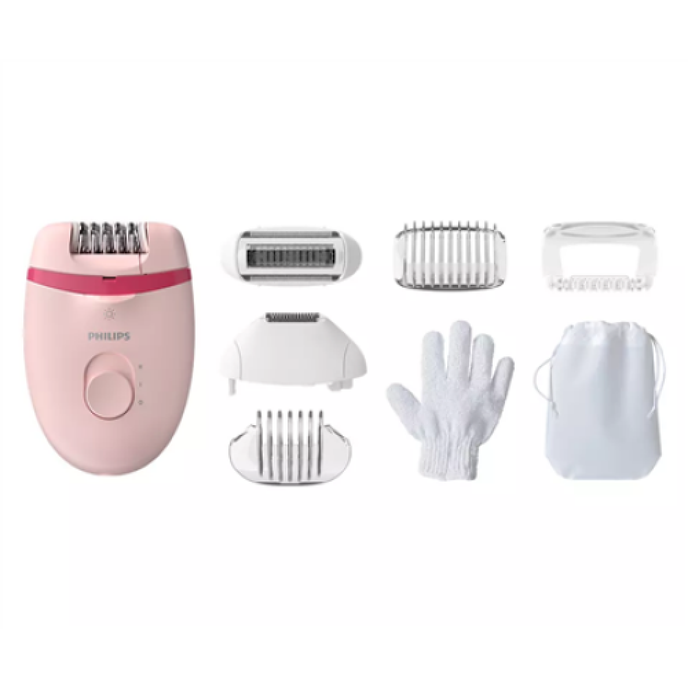 Philips , Corded Compact Epilator , BRE285/00 Satinelle Essential , White/Pink