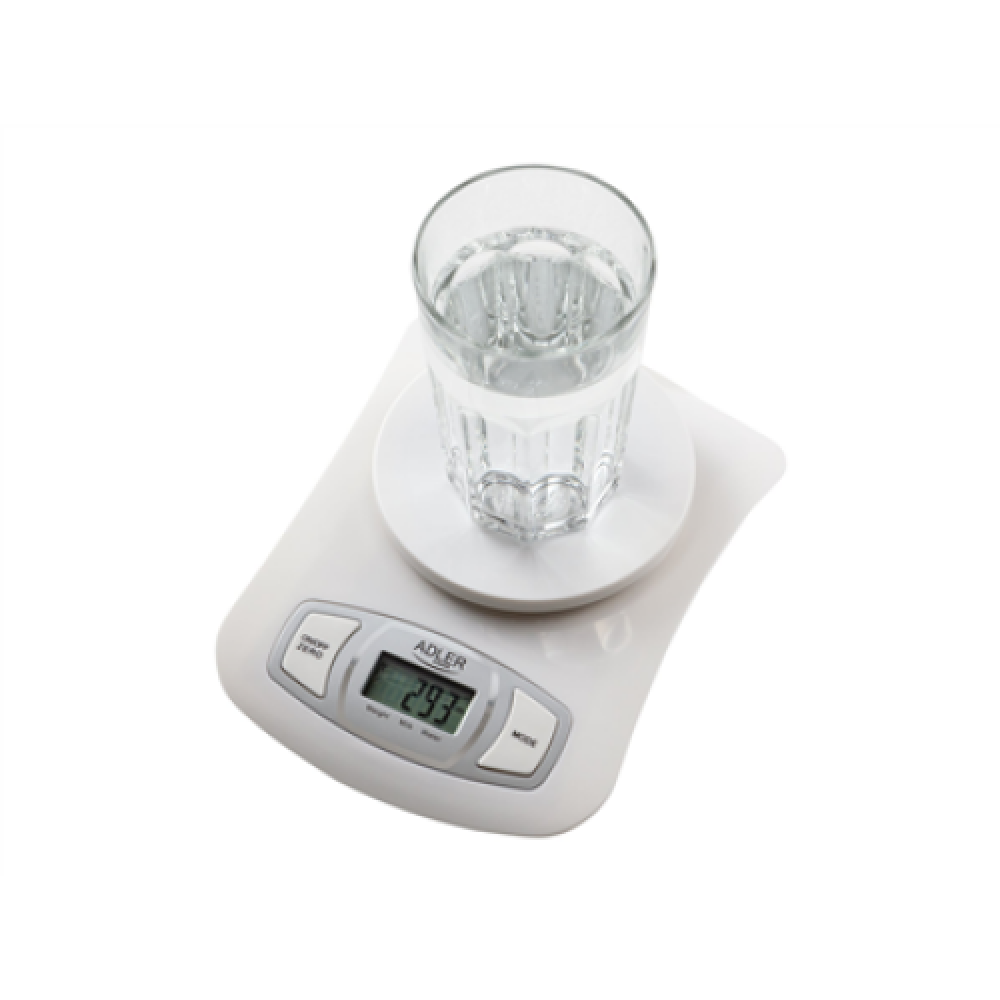 Adler AD 3137 Kitchen scales, Capacity 5 kg , Graduation 1g, Big LCD Display, Auto-zero/Auto-off, Large bowl, White , Adler , Adler AD 3137 , Maximum weight (capacity) 5 kg , Graduation 1 g , Display type LCD , White