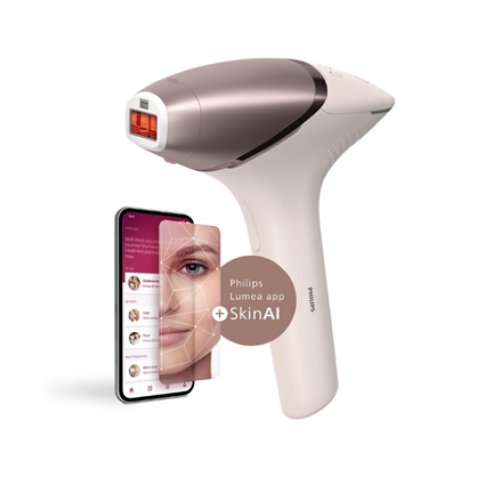 Philips IPL Hair Removal Device with SenseIQ , BRI977/00 Lumea 9900 Series , Bulb lifetime (flashes) 450.000 , Number of power levels 5 , Rose