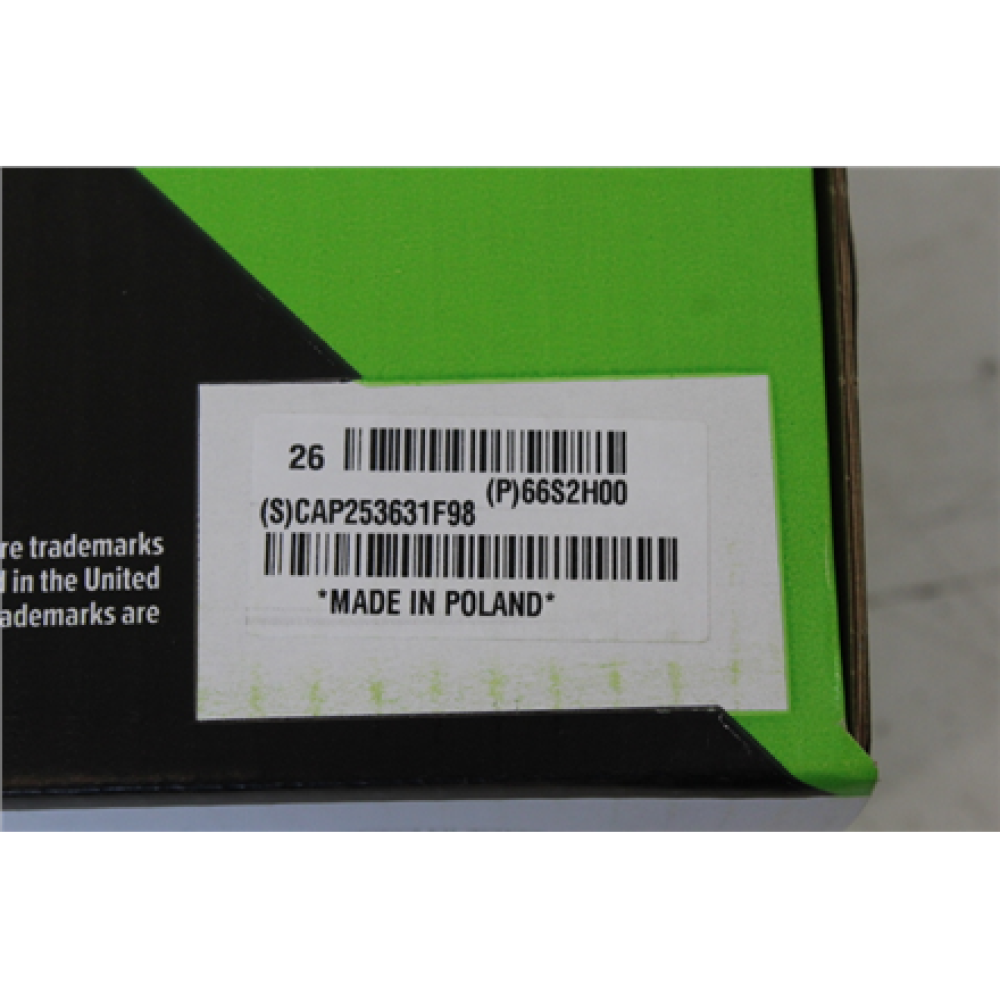 SALE OUT. Lexmark 66S2H00 , Cartridge CollecReturn Program (LRP) , Toner cartridge , Black & white , DAMAGED PACKAGING, SCRATCHED