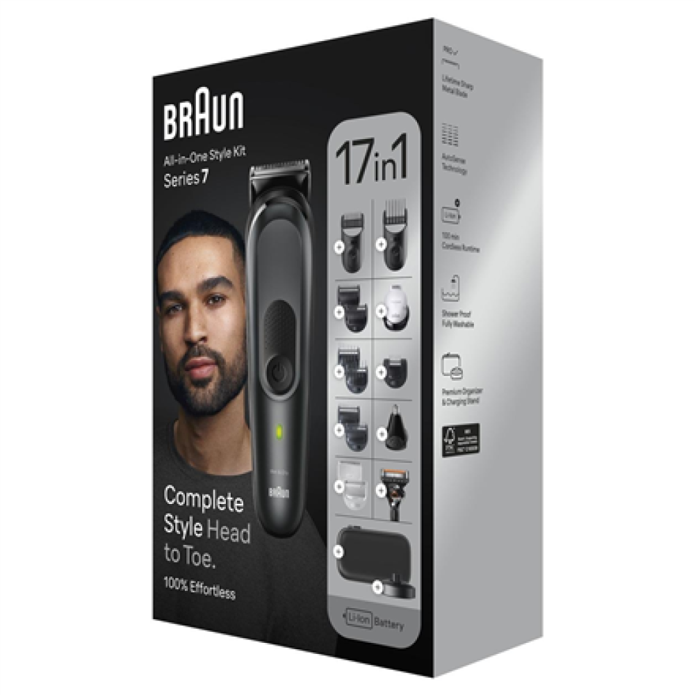Braun , 17-in-1 Multi-grooming Style Kit , MGK7491 , Cordless , Number of length steps 13 , Grey
