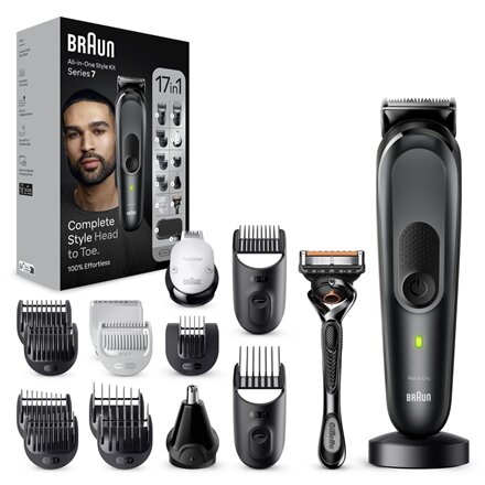 Braun , 17-in-1 Multi-grooming Style Kit , MGK7491 , Cordless , Number of length steps 13 , Grey