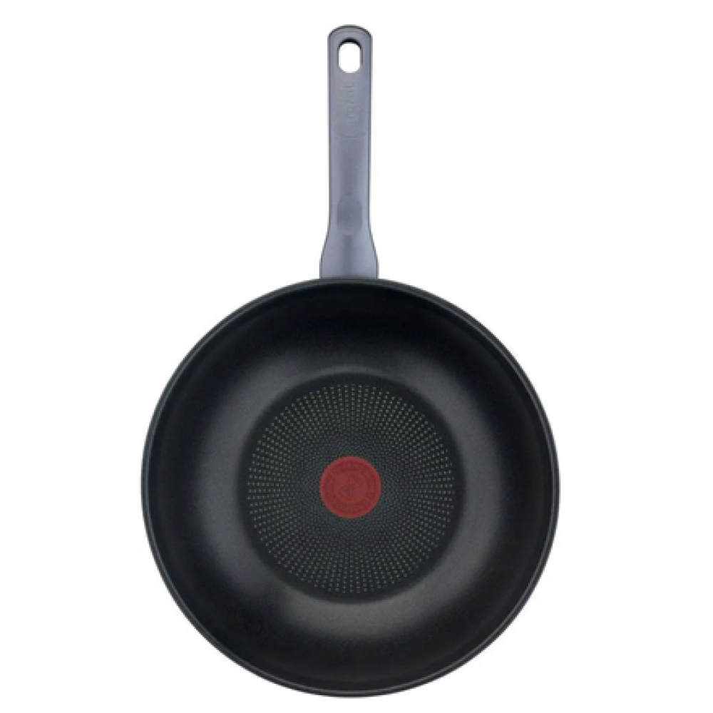 TEFAL Wok Pan , G7309955 Daily Cook , Wok , Diameter 28 cm , Suitable for induction hob , Lid included , Fixed handle , Grey