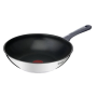 TEFAL Wok Pan , G7309955 Daily Cook , Wok , Diameter 28 cm , Suitable for induction hob , Lid included , Fixed handle , Grey