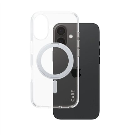 CARE Feature Case , Back cover , Apple , iPhone 16 , Recycled plastic , Silver , Kickstand & MagSafe