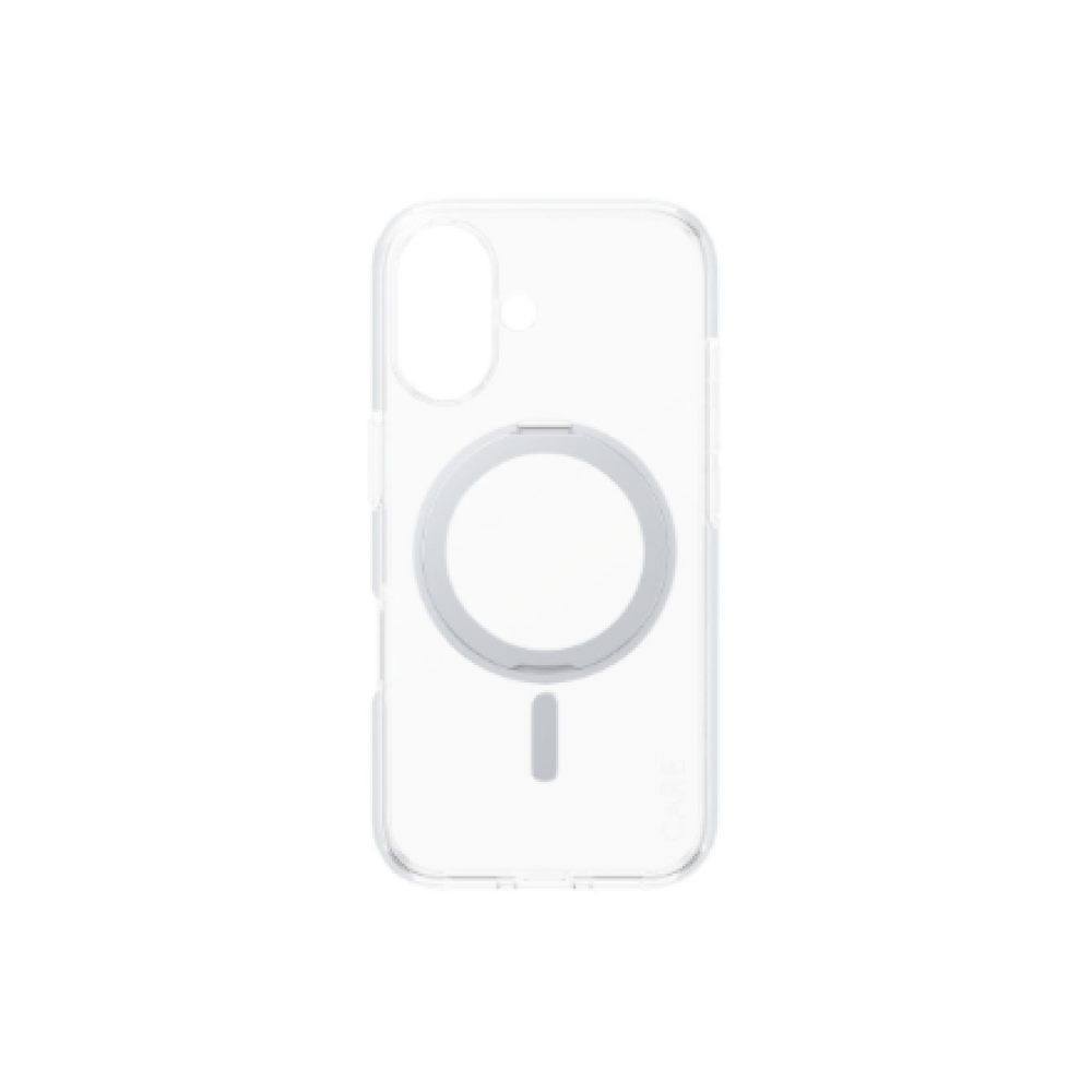 CARE Feature Case , Back cover , Apple , iPhone 16 , Recycled plastic , Silver , Kickstand & MagSafe