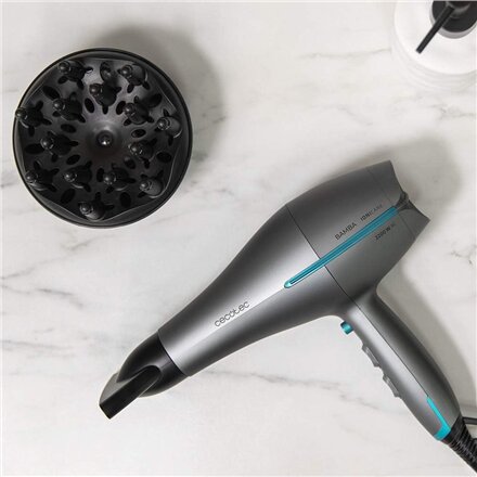 Cecotec Hair dryer , IoniCare 5300 Maxi Aura Black , 2200 W , Number of temperature settings 3 , Ionic function , Black/Grey , Diffuser nozzle