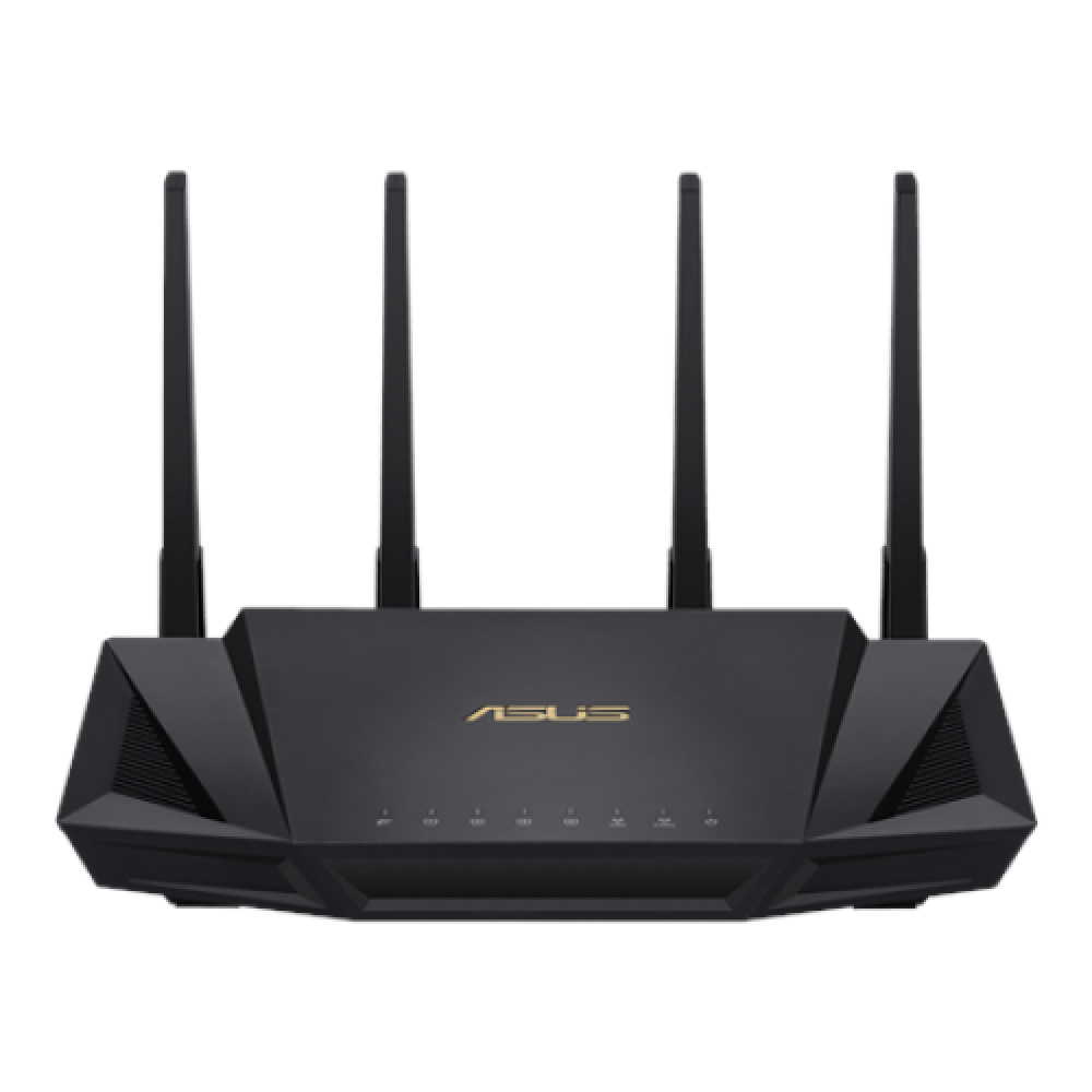 Wireless Wifi 6 Dual Band Gigabit Router , RT-AX58U , 802.11ax , 2402+574 Mbit/s , 10/100/1000 Mbit/s , Ethernet LAN (RJ-45) ports 4 , Mesh Support Yes , MU-MiMO Yes , No mobile broadband , Antenna type External