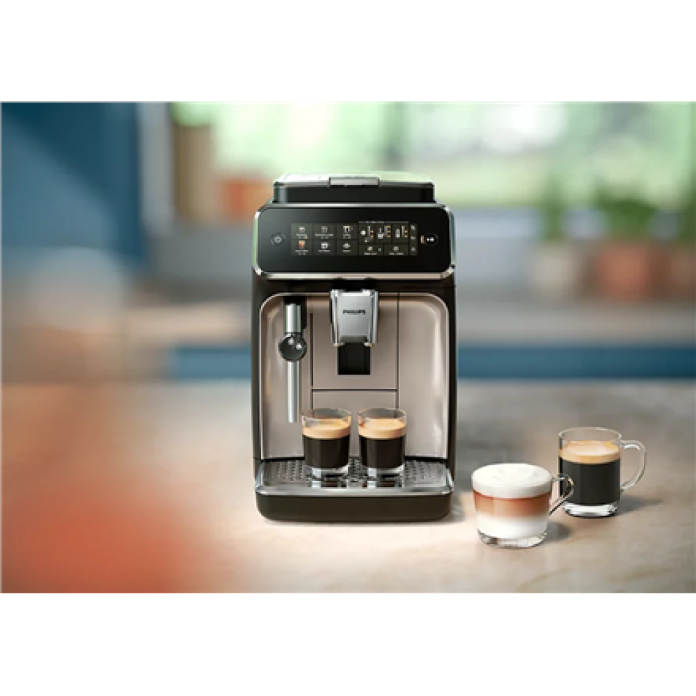 Philips Espresso Coffee Maker , EP3326/90 Series 3300 , Pump pressure 15 bar , Built-in milk frother , Fully Automatic , Black Chrome , 1500 W
