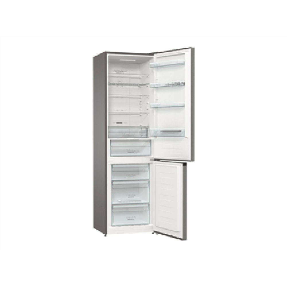 Gorenje , Refrigerator , NRK6202AXL4 , Energy efficiency class E , Free standing , Combi , Height 200 cm , No Frost system , Fridge net capacity 235 L , Freezer net capacity 96 L , Display , 38 dB , Stainless steel