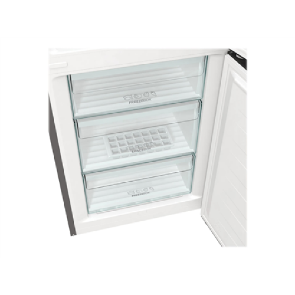 Gorenje , Refrigerator , NRK6202AXL4 , Energy efficiency class E , Free standing , Combi , Height 200 cm , No Frost system , Fridge net capacity 235 L , Freezer net capacity 96 L , Display , 38 dB , Stainless steel
