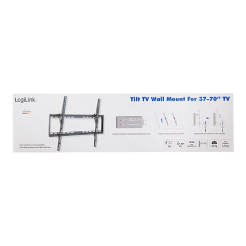 Logilink BP0039 TV Wall mount, 37-70, tilt, small , Logilink , Wall Mount , BP0039 , 37-70 , Maximum weight (capacity) 35 kg , Black