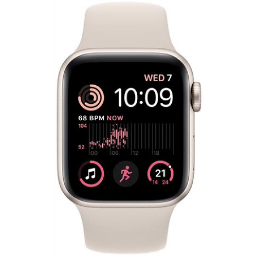 Apple Watch SE MNJP3EL/A Smart watches GPS (satellite) Retina LTPO OLED Touchscreen 40mm Waterproof Bluetooth Wi-Fi Starlight