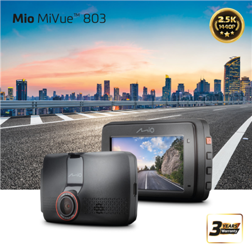 Mio , MiVue 803 , 2.5K 1440P , GPS , Wi-Fi , Dash cam , Audio recorder