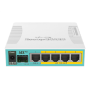 Mikrotik Wired Ethernet Router RB960PGS, hEX PoE, CPU 800MHz, 128MB RAM, 16MB, 1xSFP, 5xGigabit LAN, 1xUSB, Power Output On ports 2-5, Ourput: 1A max per port; 2A max total, RouterOS L4 , hEX PoE Router , RB960PGS , No Wi-Fi , 10/100/1000 Mbit/s , Etherne