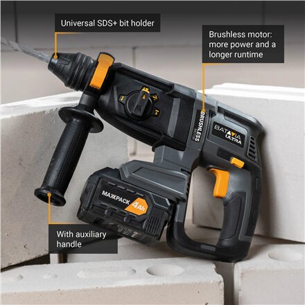 Batavia B.V. , Cordless Brushless Rotary Hammer SDS+, Without battery and charger - 18V