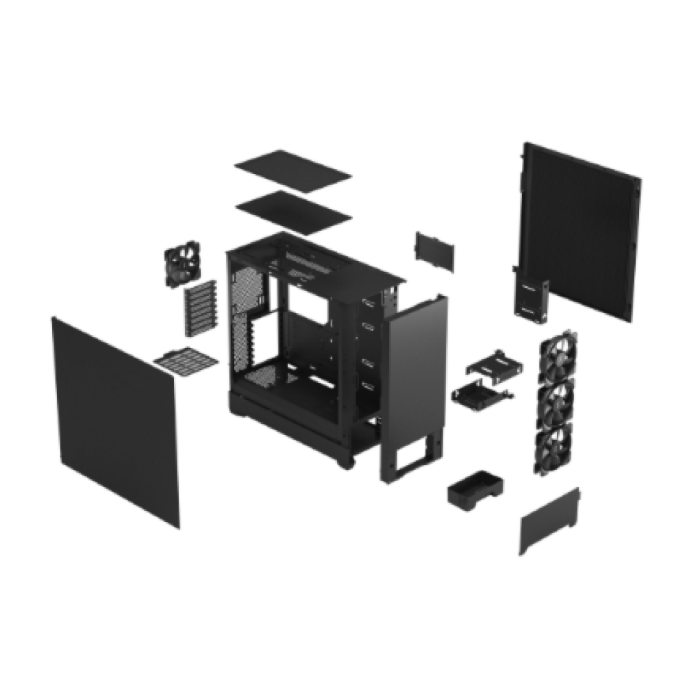 Fractal Design , Pop XL , Side window , Black Solid , E-ATX up to 280 mm, ATX , mATX, Mini ITX , Power supply included No , ATX