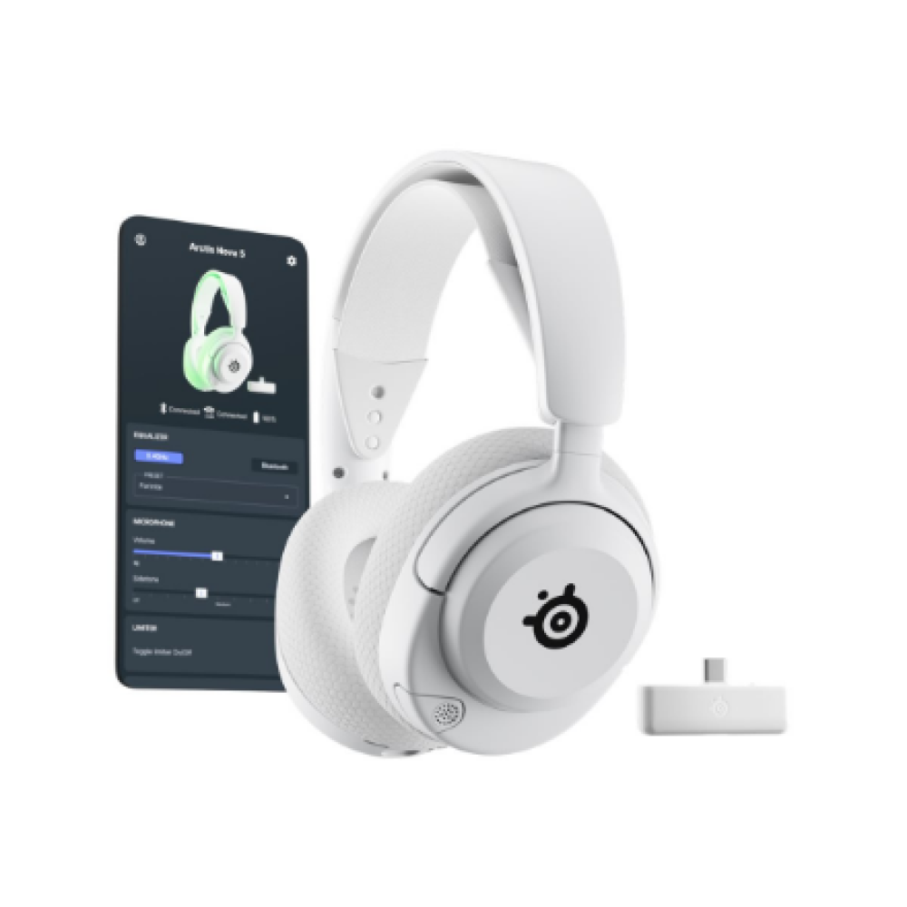 SteelSeries , Gaming Headset , Arctis Nova 5X , Bluetooth , Over-ear , Microphone , Noise canceling , Wireless , White