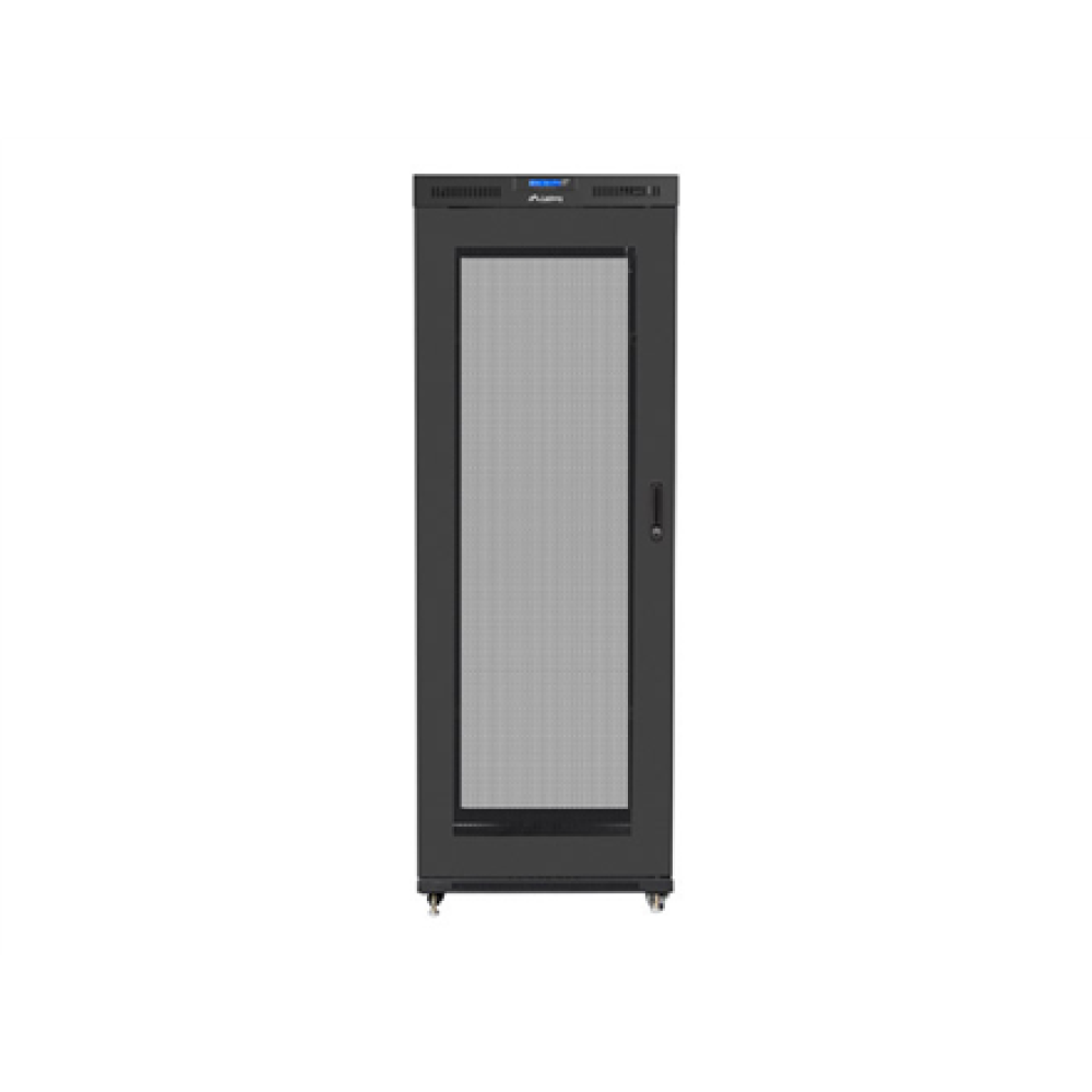 Lanberg , Rack cabinet 19 free-standing 27U/800x1000 (flat pack) with glass door, LCD , FF01-8027-23BL , Black