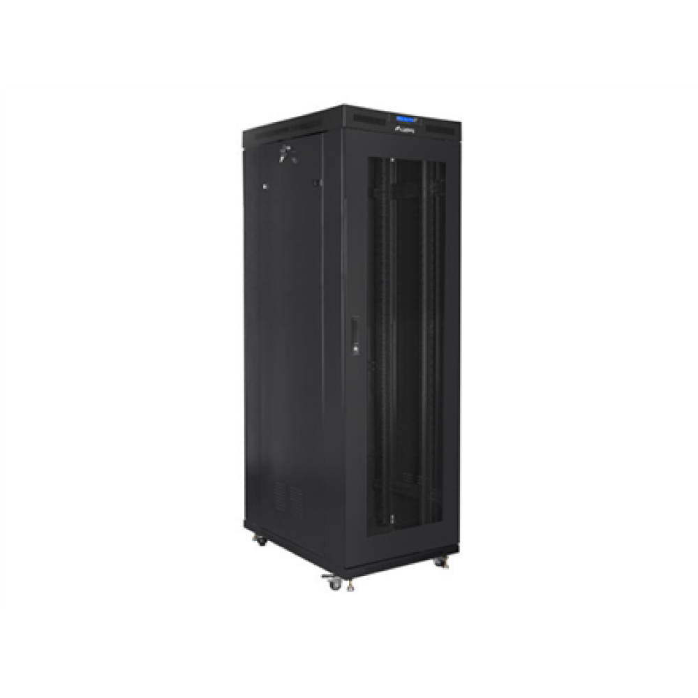 Lanberg , Rack cabinet 19 free-standing 27U/800x1000 (flat pack) with glass door, LCD , FF01-8027-23BL , Black