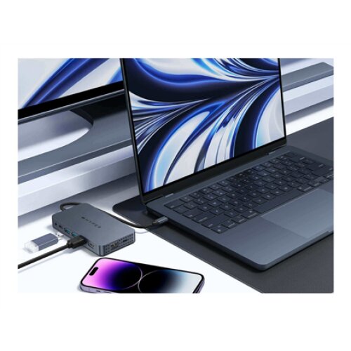 Hyper , HyperDrive Dual HDMI 10-in1 Travel Dock for M1 MacBook , Ethernet LAN (RJ-45) ports 1 , HDMI ports quantity 2