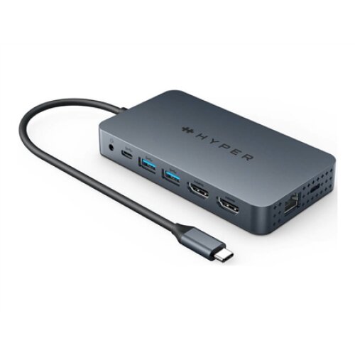 Hyper , HyperDrive Dual HDMI 10-in1 Travel Dock for M1 MacBook , Ethernet LAN (RJ-45) ports 1 , HDMI ports quantity 2