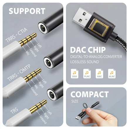 AXAGON ADA-HA USB-A Hi-Res DAC audio adapter