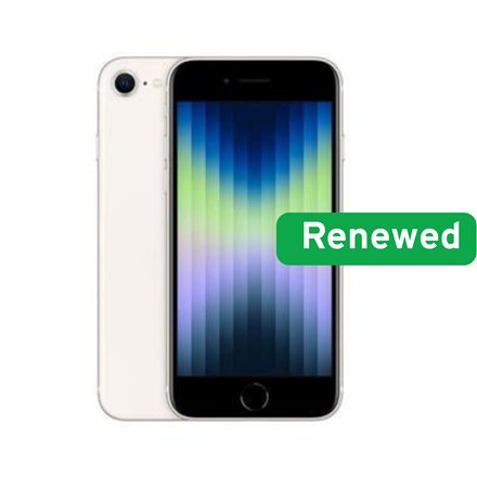 Apple Renew Grade B , iPhone SE (3rd Gen, 2022) , Starlight , 4.7 , Retina HD , A15 Bionic , 4 GB , 128 GB , iOS