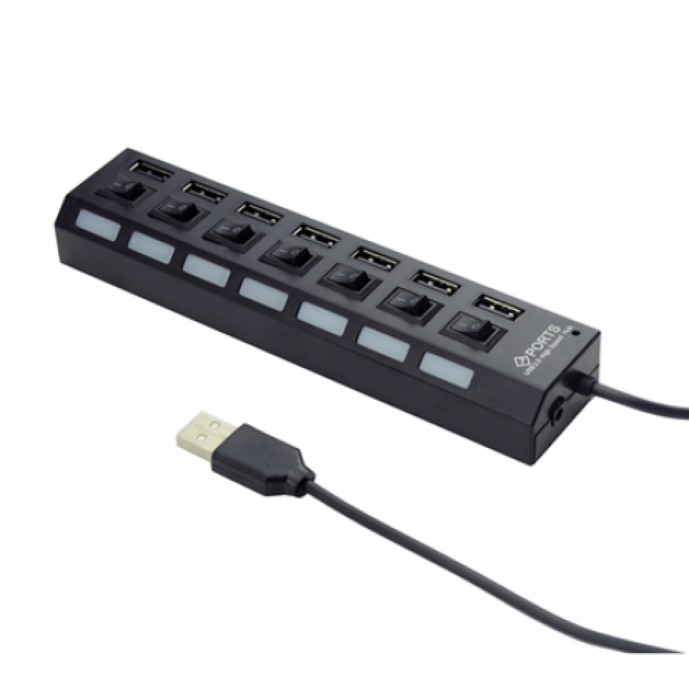 Gembird , Black , 7-port USB 2.0 , USB Hub