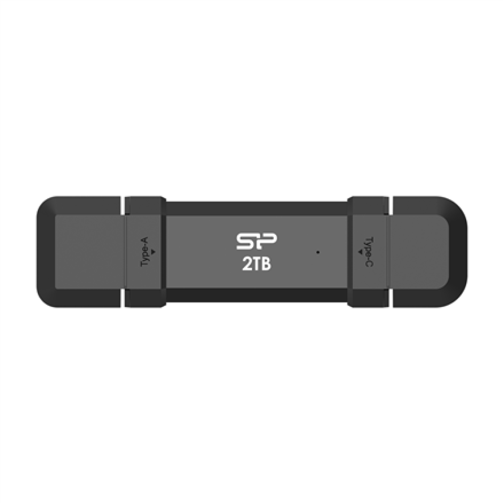 Silicon Power Portable External SSD , DS72 , 2000 GB , USB Type-A/USB Type-C 3.2 Gen 2 , Black