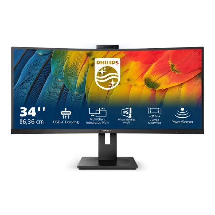 Philips , Curved Monitor , 34B1U5600CH/00 , 34 , VA , WQHD , 21:9 , 120 Hz , 4 ms , 3440 x 1440 , 350 cd/m² , HDMI ports quantity 1 , Black