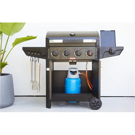 Barbecook Gas Barbecue Luca 412 with Cabinet and Sideburner, 145.4 x 60.3 x 112.3 cm , BC-GAS-3100