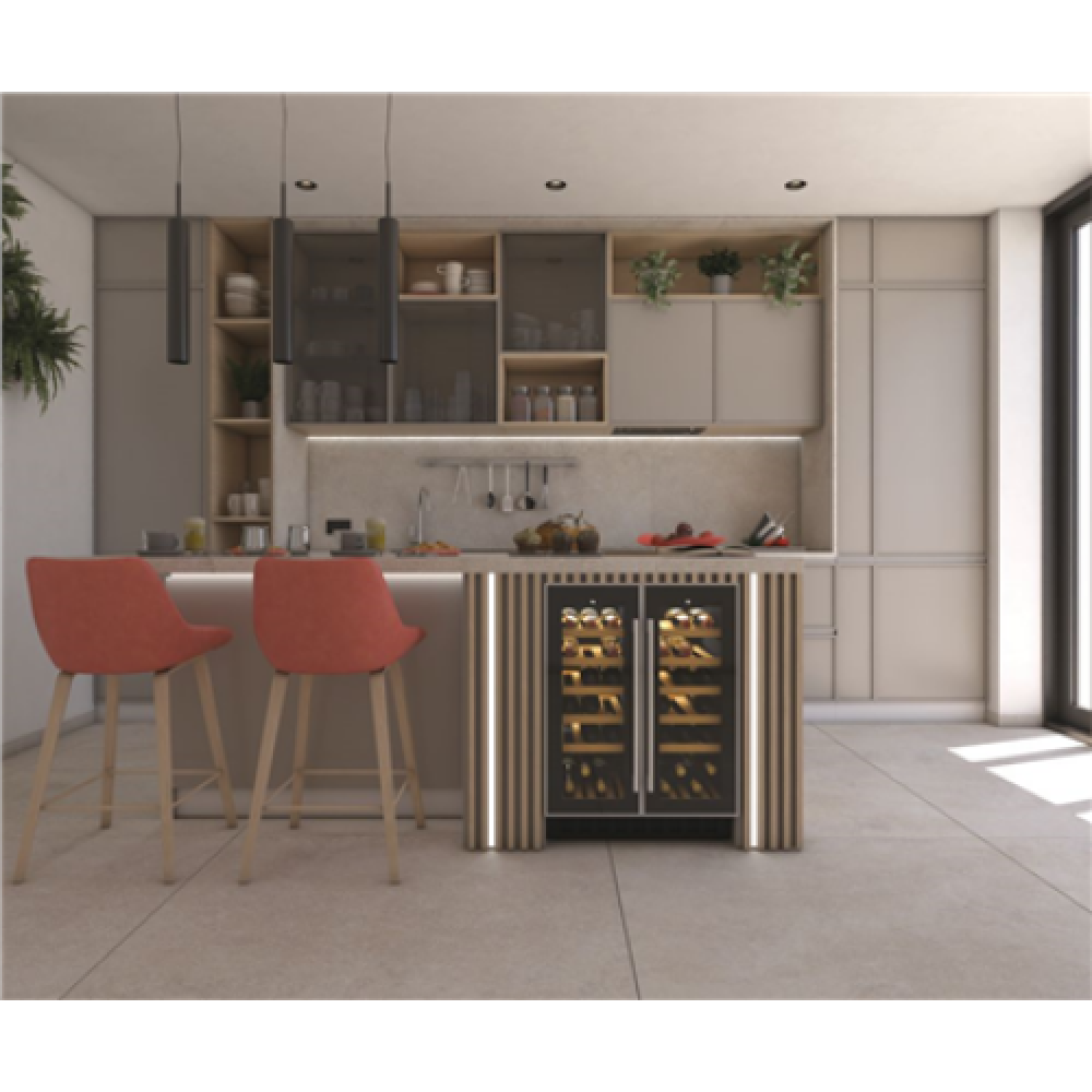 Hoover , Wine Cooler , HWCB 60D/1 , Energy efficiency class G , Free standing , Bottles capacity 38 , Black