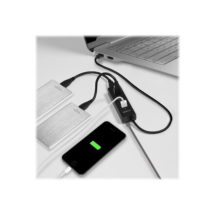 AXAGON Four-port USB 3.0 hub with fast charging and power support , HUE-S2B