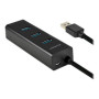 AXAGON Four-port USB 3.0 hub with fast charging and power support , HUE-S2B