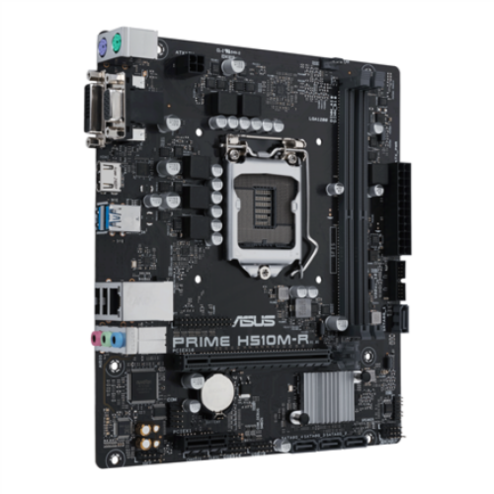 Asus PRIME H510M-R Processor family Intel Processor socket LGA1200 DDR4 DIMM Memory slots 2 Supported hard disk drive interfaces SATA Number of SATA connectors 4 Chipset Intel H510 microATX