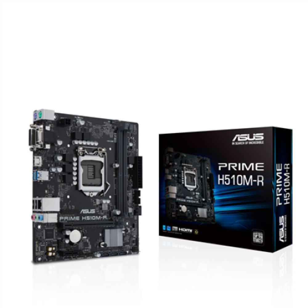 Asus PRIME H510M-R Processor family Intel Processor socket LGA1200 DDR4 DIMM Memory slots 2 Supported hard disk drive interfaces SATA Number of SATA connectors 4 Chipset Intel H510 microATX