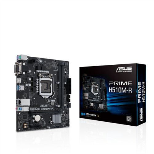 Asus PRIME H510M-R Processor family Intel Processor socket LGA1200 DDR4 DIMM Memory slots 2 Supported hard disk drive interfaces SATA Number of SATA connectors 4 Chipset Intel H510 microATX