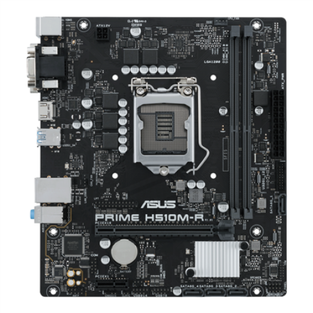 Asus PRIME H510M-R Processor family Intel Processor socket LGA1200 DDR4 DIMM Memory slots 2 Supported hard disk drive interfaces SATA Number of SATA connectors 4 Chipset Intel H510 microATX