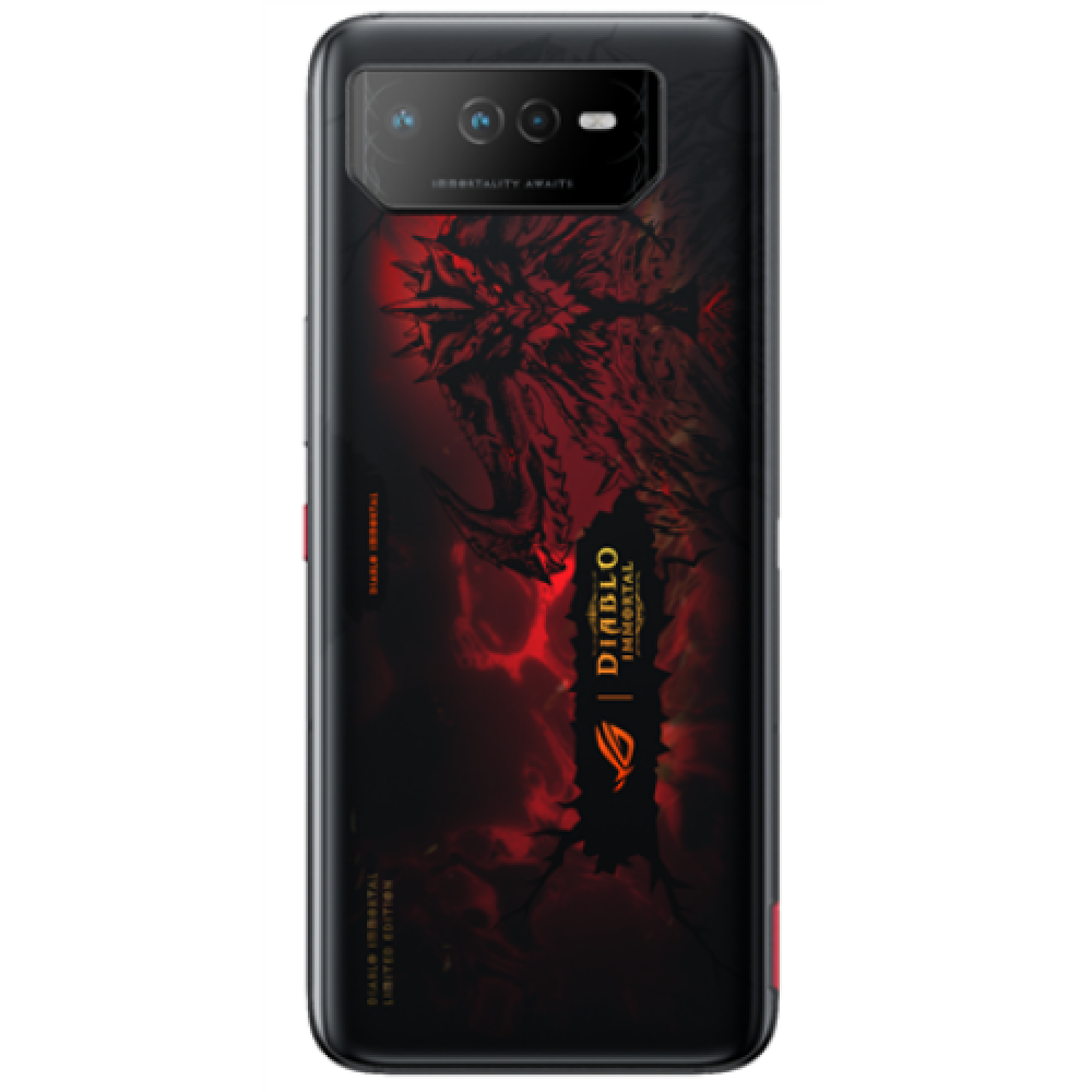 Asus ROG Phone 6 Diablo Immortal Edition Hellfire Red, 6.78 , AMOLED, 1080 x 2448 pixels, Qualcomm SM8475, Snapdragon 8+ Gen 1 (4 nm), Internal RAM 16 GB, 512 GB, Dual SIM, Nano-SIM, 3G, 4G, 5G, Main camera 50+13+5 MP, Secondary camera 12 MP, Android, 12,