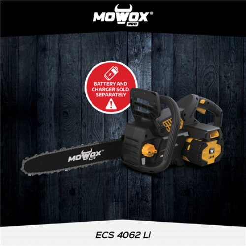 MoWox , Excel Series Hand Held Battery Chain Saw With Toolless Saw Chain Tension System (Without Battery and Charger) , ECS 4062 Li , 62 V , Lithium-ion technology