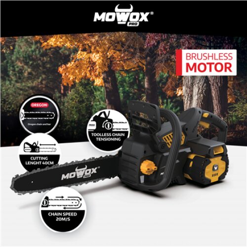 MoWox , Excel Series Hand Held Battery Chain Saw With Toolless Saw Chain Tension System (Without Battery and Charger) , ECS 4062 Li , 62 V , Lithium-ion technology