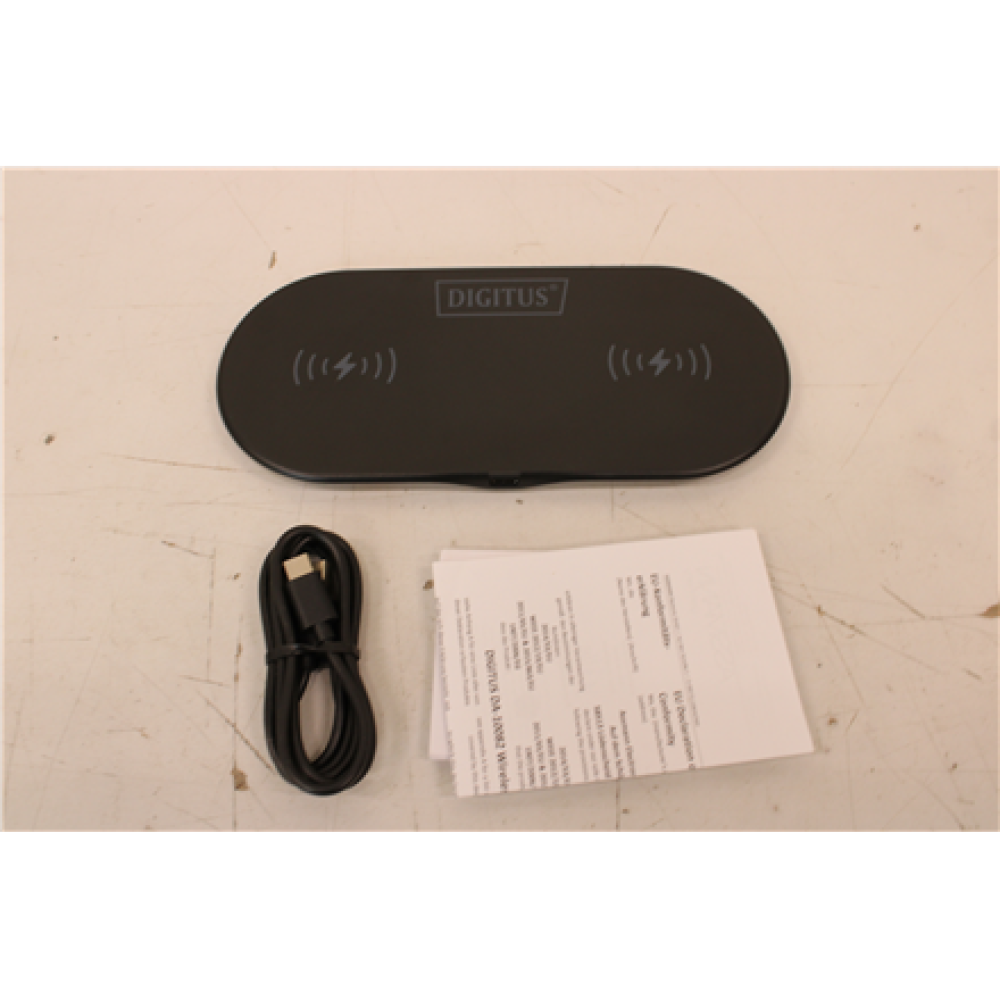 SALE OUT. DIGITUS Wireless Charging, Pad, Duo, 15W, Grey , Digitus 5/ 7.5/ 10/ 15 W , DEMO
