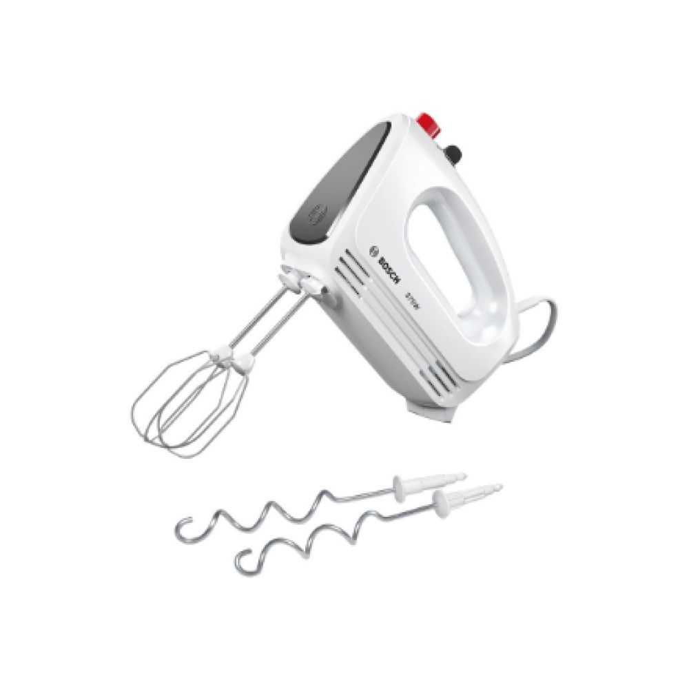Bosch , Hand Mixer , MFQ22100 CleverMixx , Hand Mixer , 375 W , Number of speeds 4 , Turbo mode , White/Dark Grey