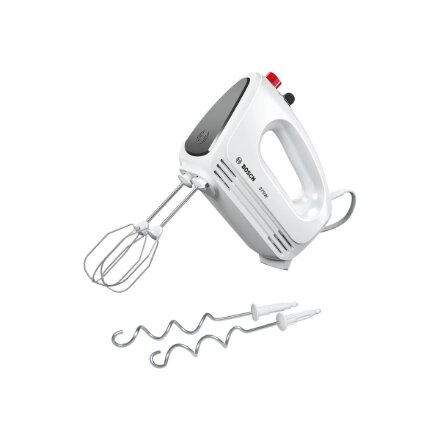 Bosch , Hand Mixer , MFQ22100 CleverMixx , Hand Mixer , 375 W , Number of speeds 4 , Turbo mode , White/Dark Grey