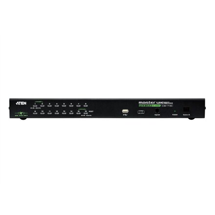 Aten , 1-Local/Remote Shared Access 16-Port PS/2-USB VGA KVM Over IP Switch , CS1716I-AT-G , 1 x SPHD Male (Yellow), 16 x SPHD Female (Yellow), 1 x DB-25 Male, 1 x DC Jack, 1 x RJ-45 Female, 1 x RJ-11, 1 x USB Type A Female