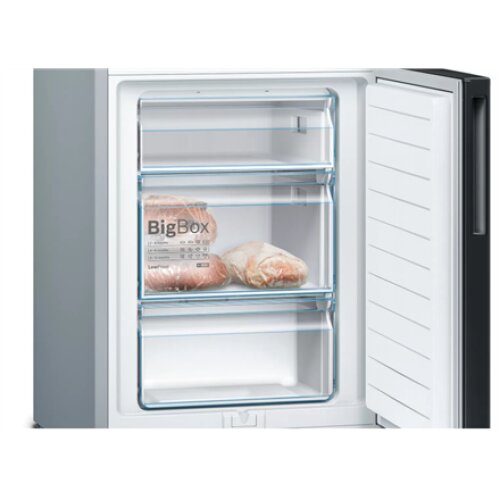 Bosch , Refrigerator , KGV36VBEAS , Energy efficiency class E , Free standing , Combi , Height 186 cm , Fridge net capacity 214 L , Freezer net capacity 94 L , 39 dB , Black