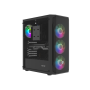 Fury PC Case , SHOBO SH4F RGB , Black , Midi-Tower