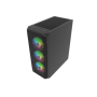 Fury PC Case , SHOBO SH4F RGB , Black , Midi-Tower
