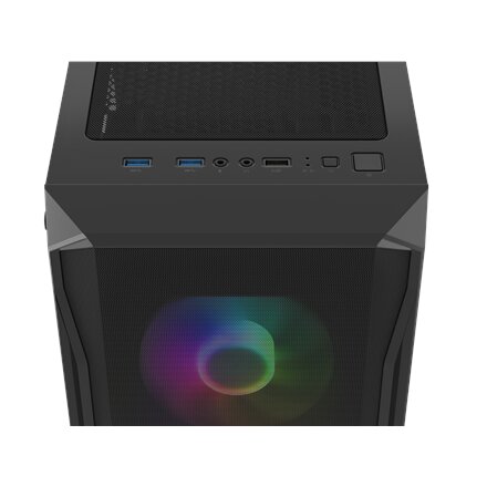 Fury PC Case , SHOBO SH4F RGB , Midi-Tower , Black